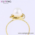 15445 xuping design simple plaqué or 14k plaine grande bague d&#39;imitation de perles